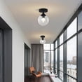 thumbnail image 3 of KCO Lighting Small Clear Glass Globe Flush Mount Ceiling Light, Industrial Black Ceiling Light, Mid Century Hallway Ceiling Lamp, 3 of 8