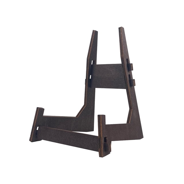 Wweixi Support pour Photo, Chevalets Décoratifs de Table pour Oeuvres d'Art, Plateau, Thé, Rond, 6 Pouces, Brun, 8 Pouces