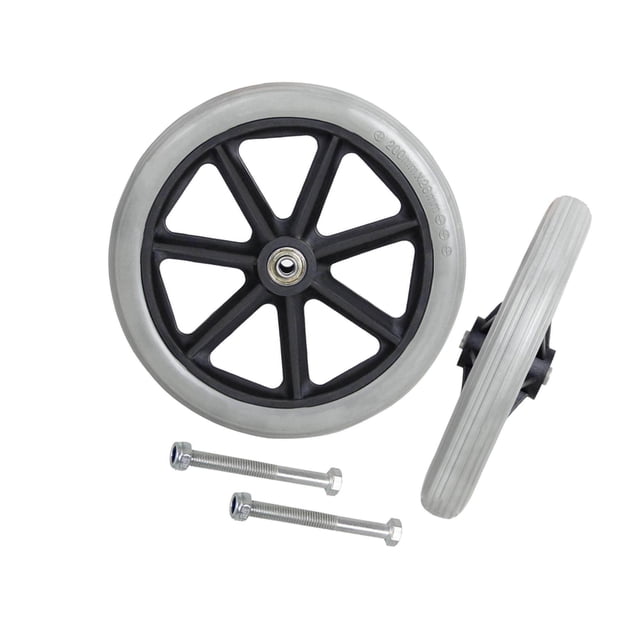 facefd 2x Front Wheel 8inch Bearing Casters for Wheelchairs Rollators Walkers Gray