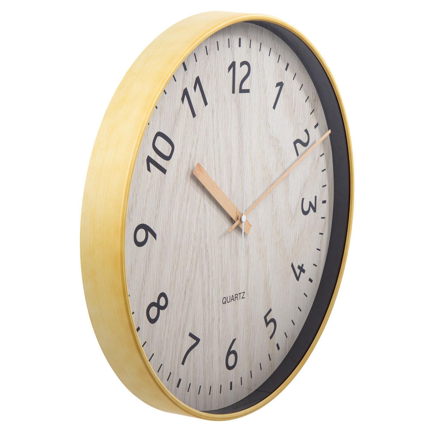 Truu Design Horloge murale ronde en grain de bois classique