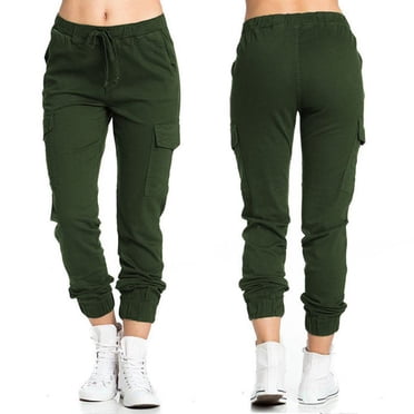 Clearance Deals! Aqestyerly Women/Mens Cargo Pants Casual Fashion Women Plus Size Drawstring Casual Solid Elastic Waist Pocket Loose Pants