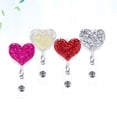 thumbnail image 2 of FRCOLOR badge reels 4pcs Nurse Badge Holder Shiny Rhinestone Heart Shape Nurses Retractable ID Badge Reel Clips (Random Color),1.57"X1.42"X0.39", 2 of 5