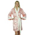 thumbnail image 4 of Bimba Women Short Satin Robe Velvet Belt Getting Ready Bridesmaid custom Robe Coverup, 4 of 8