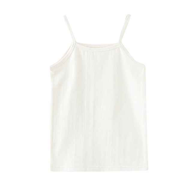 Birdeem Chandails pour Enfants Sans Manches T-Shirt Graphique Uni Col Rond Crop Top pour Filles et Garçons Débardeur Tee