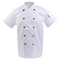 thumbnail image 2 of Men Women Double Breasted Short Sleeve Chef Coat Restaurant Cooker Work Uniforms Cook Uniform 3XL White Short Sleeve, 2 of 9