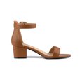 thumbnail image 3 of BLISSFUL STEP Women's Shoes Open Toe Block Heel Ankle Strap Sandals Brown 9.5, 3 of 7