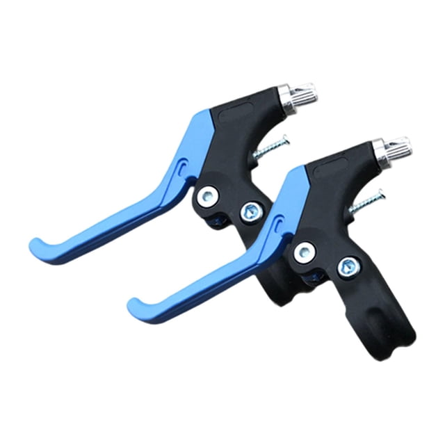 Siruishop 2 Pieces Bike Brake Lever Three Finger Compatibility Replacement Accessories Black and Blue