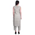 thumbnail image 4 of Moomaya Ensemble Kurta et Pantalon Sans Manches pour Femmes à Col Peter Pan Imprimé, Ensemble Ethnique 2 Pcs, 4 of 6