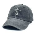 thumbnail image 1 of Embroidered Christian Jesus Cross Hat for Men Women, Vintage Washed Dad Hats Adjustable Baseball Cap, 1 of 6