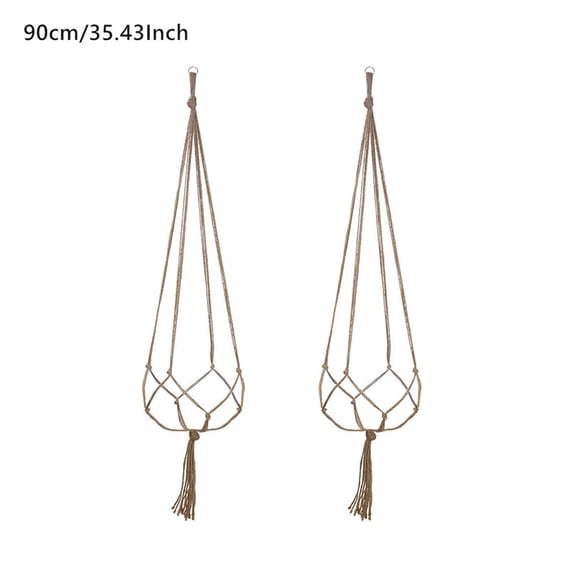 Boho Macrame Plant Hanger Kit,2Pc Plant Hangers,Hanging Planter for Indoor Plants Decorative Macrame Pot Hanger for Home Decor,Handmade Woven Cotton Rope Flower Pot Crochet Plant Holder Stand