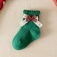 thumbnail image 1 of YUNAFFT Girls Christmas Socks Red Cartoon Bow Winter Princess Style for 1-12 Years Old, 1 of 4