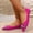 Hot Pink, variant on FRSASU Women's Fashionable Casual Pointed Toe Soft-Sole Spring Style Flat Rhinestone Flat Shoes Hot Pink