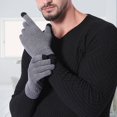 thumbnail image 3 of 1 Paire de Gants d'Hiver Écran Tactile Couleur Unie Polyester Chaud Gants à Doigts Complets pour Cyclisme, 3 of 10