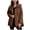 Brown, variant on Splozh Women's Oversized Denim Jacket Women Fashion Elegant Solid Color Jacket Women Coats Wool Blend Holiday Trench Coat Green,L