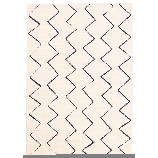 ECARPET Indoor/Outdoor for Balcony, Patio and Garden Raya Blue, Ivory Rug
