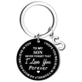 thumbnail image 1 of XZNGL Creative DIY to My SON Black Stainless Steel Last Name 26 Letter Keychain 2.5cm, 1 of 8