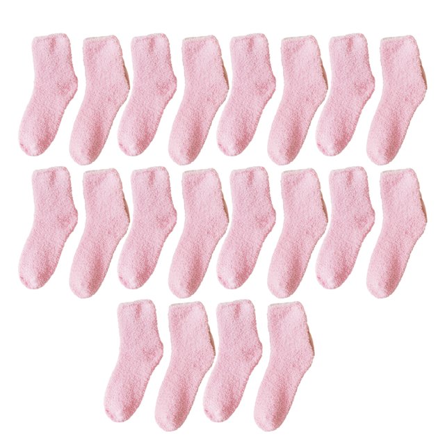 Ruiboury 10piece Elastic Fit For All Feet Shape Extra Thick Socks For Breathability Sweat-absorbing Breathable Exquisite Craft Pink 2Set