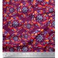 thumbnail image 1 of Soimoi Pink polyester Crepe Fabric Ship Wheel,Starfish & Seashell Ocean Decor Fabric Printed Yard 42 Inch Wide, 1 of 1