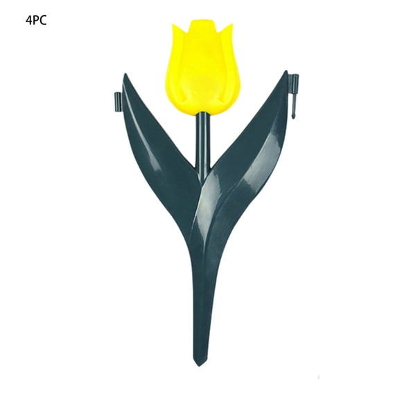 Yellow 4 Piece Plastic Garden Fence Picket Fence Edgings Tulips Plants Outdoor Decoration for Lawns Flowerbeds Plants Borders Yard Decorative Fence
