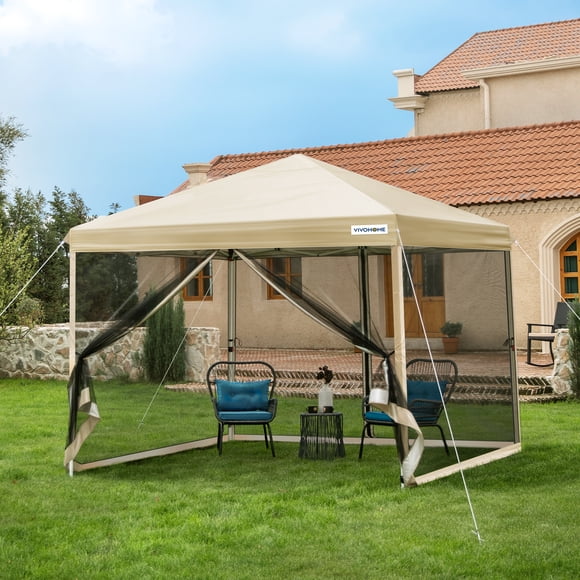 SPECSTAR Abri à Déploiement Rapide 10 Pieds X 10 Pieds avec Moustiquaire, 2 Portes à Glissière et Sac à Roulettes