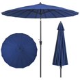 thumbnail image 1 of Costway Parasol de Marché Rond pour Patio de 9 Pi avec Inclinaison à Bouton-Poussoir, Manivelle, Dessus Ventilé Bleu Marine, 1 of 10