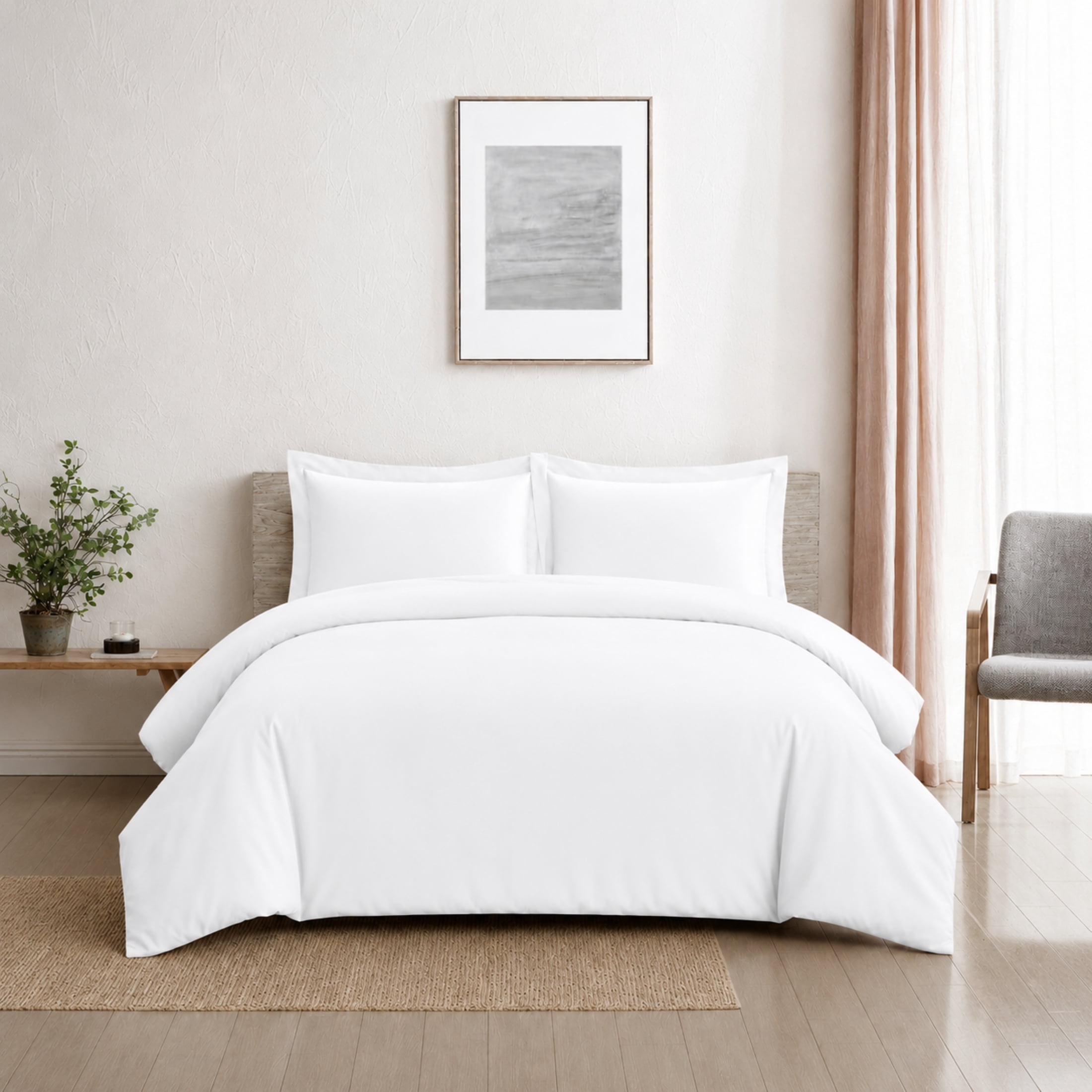 Swift Home Ultra Soft Solid Duvet Cover Set, Queen, White