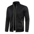 thumbnail image 1 of Men's Track Jackets Lightweight Full Zip Tops Casual Slim Fit Coat Workout Running Athletic Active Jacket With Pockets, 1 of 4