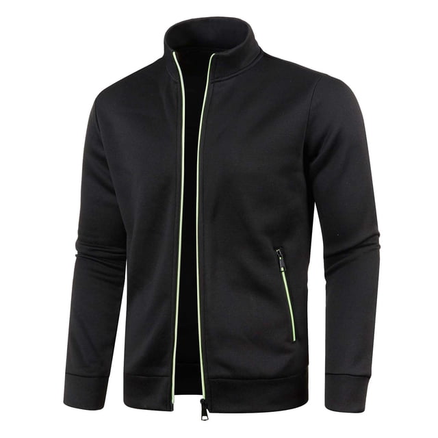 Men's Track Jackets Lightweight Full Zip Tops Casual Slim Fit Coat Workout Running Athletic Active Jacket With Pockets