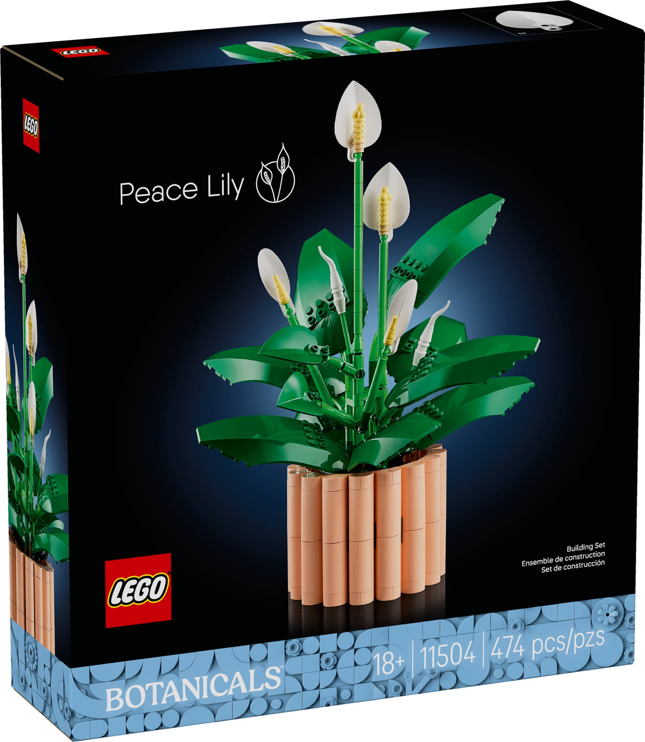 LEGO Botanicals Peace Lily Flower Building Set for Adults - DIY Bedroom, Book Shelf & Office Decor for Women & Men, Ages 18+ - Artificial Flowers Crafting Kit - Gift Idea for Birthdays - 11504