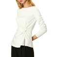 thumbnail image 4 of INSPIRE CHIC Blouse à Manches Longues pour Femmes à Col Rond avec Torsade devant, 4 of 5