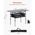 thumbnail image 4 of VEVOR Folding Portable Camping Table Aluminum Outdoor Picnic Roll up Table Storage Bag, 4 of 9