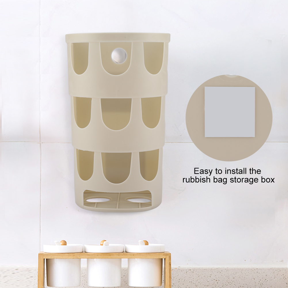 Plastic Wall Mounted Trash Bag Rubbish Bags Storage Box for Kitchen Bathroom