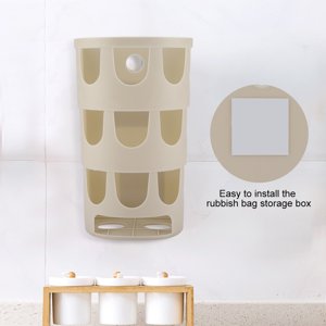 Plastic Wall Mounted Trash Bag Rubbish Bags Storage Box for Kitchen Bathroom