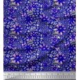thumbnail image 1 of Soimoi Blue Cotton Poplin Fabric Leopard Animal Skin Decor Fabric Printed Yard 56 Inch Wide, 1 of 3