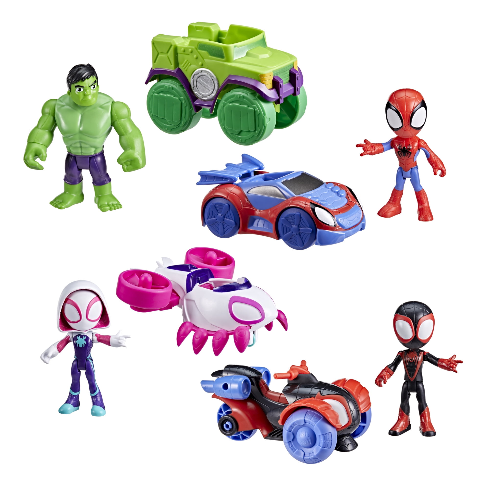 Marvel Spidey and His Amazing Friends Hero Wheels Pack Toy Vehicle and Action Figure Set