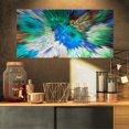 thumbnail image 1 of Extrusive 3D Fabric Flowers Blue - Large Floral Art Canvas Print, 1 of 3