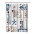 thumbnail image 2 of RXIRUCGD Beach Shower Curtain Seashell Beach Theme Starfish Shell Waterproof Fabric Bathroom, 2 of 3