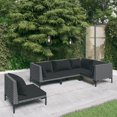 thumbnail image 1 of vidaXL Ensemble de Salon de Jardin 5 Pcs avec Coussins en Rotin Synthétique Gris Foncé, 1 of 1
