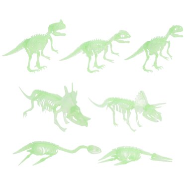 MasteelfCA 7 Pcs Squelette de Dinosaure Lumineux - Os de Dinosaure Squelette en PVC Jouet Fossile pour Enfants