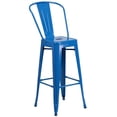 thumbnail image 4 of Bowery Hill Metal 3 Piece Bar Table Set in Blue, 4 of 4