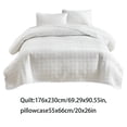 thumbnail image 3 of Wzzjkit Double Sided Washed Cotton Quilted Bed Cover 3 Pcs Set Solid Colo Pillowcase20x26in, 3 of 6