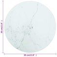 thumbnail image 3 of vidaXL Table Top White Ø30x0.8 cm Tempered Glass with Marble Design, 3 of 3