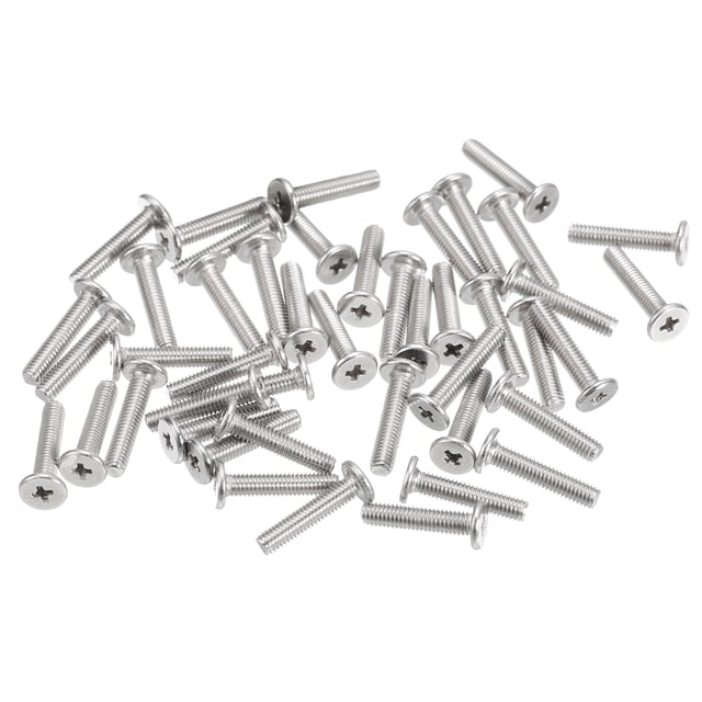 Unique Bargains M3x0.5x14mm Lot de 100 Vis Plates Rondes en Métal pour Machine à Entraînement Phillips