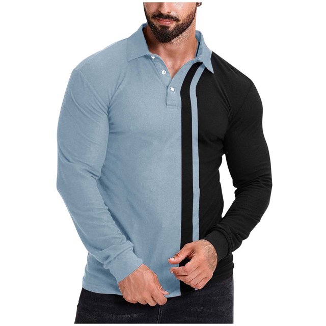 WEAIXIMIUNG Christmas Men 2025 Spring/summer Relaxed Sports Large Size Color Matching Lapel Shirt