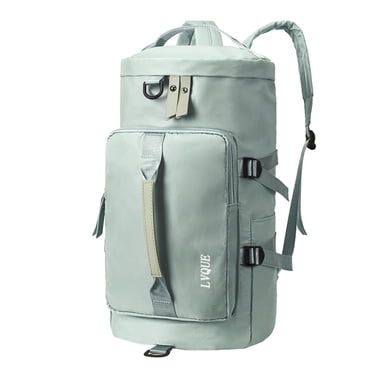 Gym Bag for Women, 35L Small Duffle with Shoe Compartment, Wet Pocket, and 7 Pockets, 17.3 in x 6.3 in x 10.2 in, Blue/Green/Black
