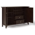 thumbnail image 3 of Simpli Home Bedford Wood 54" Transitional Sideboard Buffet and Wine Rack in Dark Chestnut Brown, 3 of 7