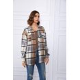 thumbnail image 3 of ORUYROP Womens Casual Plaid Shacket Button Down Long Sleeve Shirt, 3 of 5