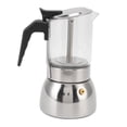 thumbnail image 2 of Moka Pot, Classic Italian Style Glass Moka Pot Stainless Steel Heat  Italian Coffee Maker For Home And Cafe, 2 of 8
