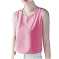 thumbnail image 2 of JDQJBZ Basic Undershirt Tanks Women's Plus Size Tank Tops Solid Color Round Neck Loose Pullover Sleeveless Shirt, 2 of 4