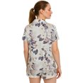 thumbnail image 3 of Hitime Silk Womens Pajamas Set Button Down Summer Sleepwear Short Sleeve Breathable Nightwear Loungewear Set, Size XL, 3 of 7